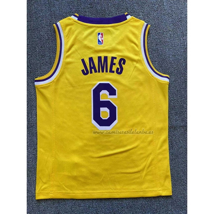 Camiseta Nino Los Angeles Lakers LeBron James NO 6 Icon 2022-23 Amarillo